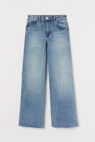 H&M + Wide Leg Cropped Jeans