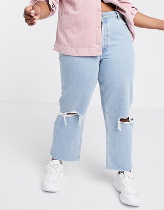 ASOS + Curve Recycled Florence Authentic Straight Leg Jeans i