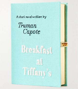 Olympia Le-Tan + Breakfast at Tiffany's Embroidered Appliquéd Canvas Clutch