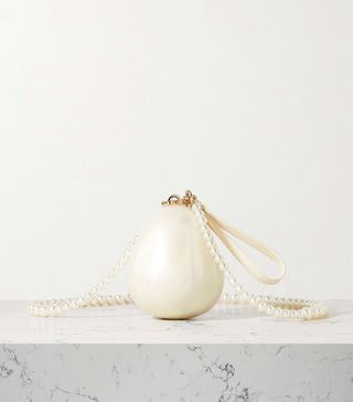 Simone Rocha + Micro Egg Faux Pearl-Embellished Acrylic Clutch