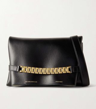 Victoria Beckham + Chain-Embellished Leather Clutch