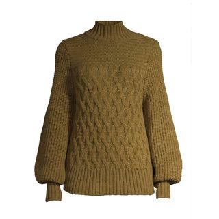 Scoop + Cable Knit Turtleneck Sweater