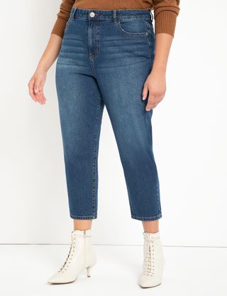 Eloquii + Stretch Denim Mom Jeans