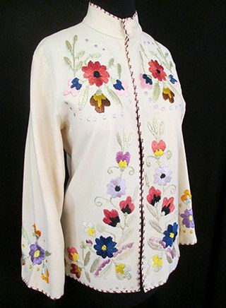 Vintage + 1950's Cream Wool Felt Jacket