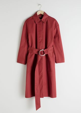 & Other Stories + Belted Cotton Twill Trenchcoat