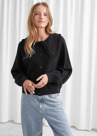 
Other Stories + Statement Collar Wool Knit Cardigan