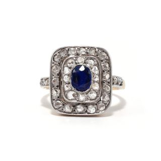 Ashley Zhang Jewelry + Juno Sapphire and Rose Cut Diamond Ring