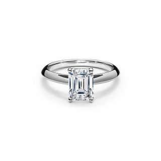 Tiffany & Co. + Emerald-Cut Diamond Engagement Ring in Platinum