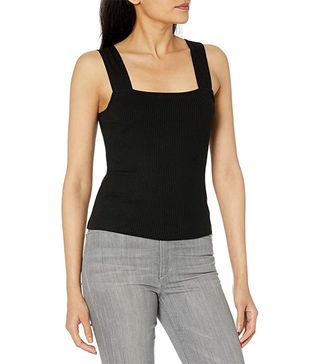 The Drop + Jody Square Neck Cropped Fitted Rib Knit Tank Top