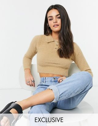 Reclaimed Vintage + Inspired Polo Neck Jumper