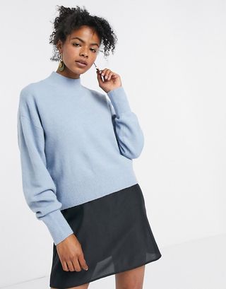 & Other Stories + High Neck Jumper in Blue