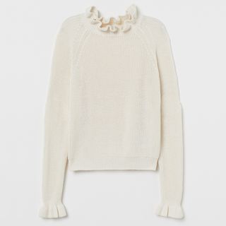 H&M + Ruffle Ribbed Sweater
