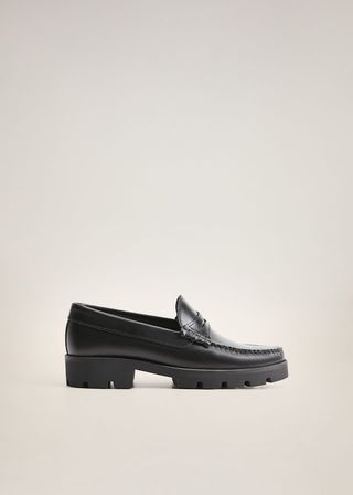 Mango + Leather Heel Loafers