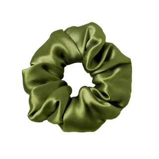 LilySilk + Green Silk Scrunchie