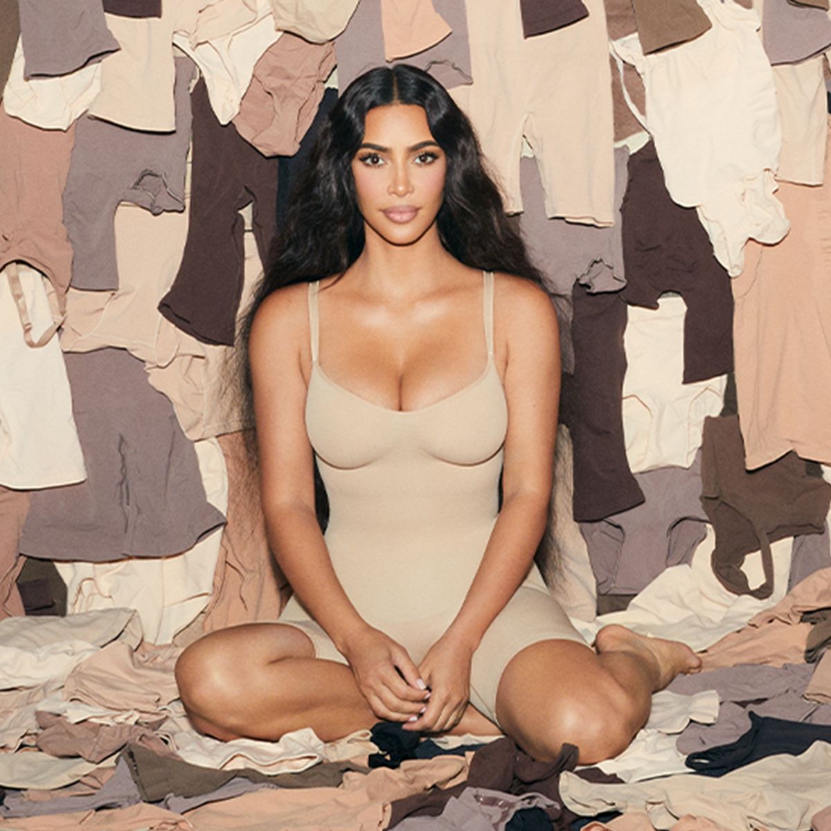 SKIMS - Kim Kardashian West wears the Scoop Bralette and Short