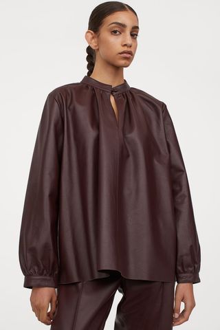 H&M + Leather Blouse