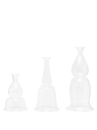 Yali Glass + Set of Three Lucia Glass Candle Holders