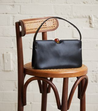 Vintage + Leather Amber Clasp Shoulder Bag
