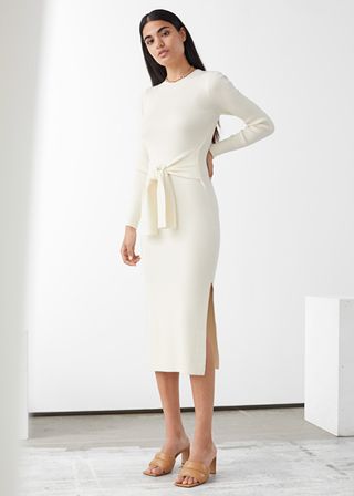 & Other Stories + Belted Rib Midi Dress