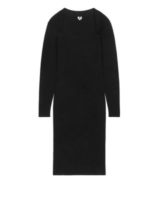 Arket + Knitted Square-Neck Dress