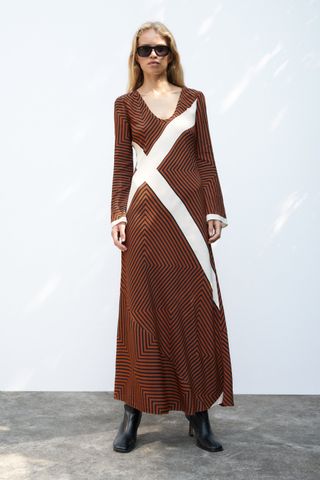 Zara + Striped Midi Dress