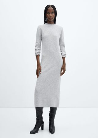 Mango + Knitted Perkins Neck Dress