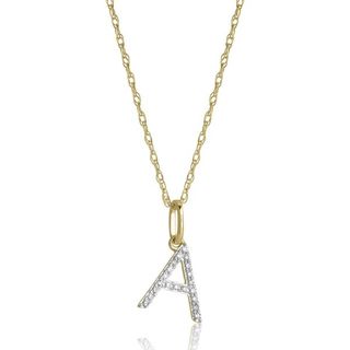 Stone and Strand + Large Pave Diamond Initial Charm Necklace