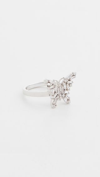 Suzanne Kalan + 18k White Gold Fireworks Small Butterfly Ring