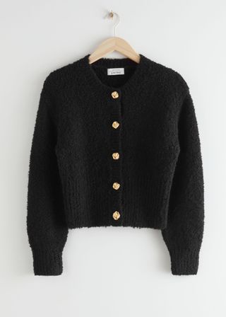 & Other Stories + Bouclé Knit Cropped Cardigan