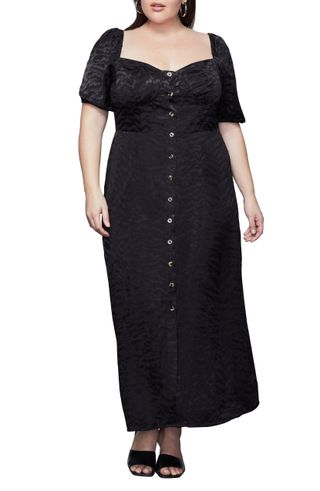 Good American + Corset Puff Sleeve Maxi Dress