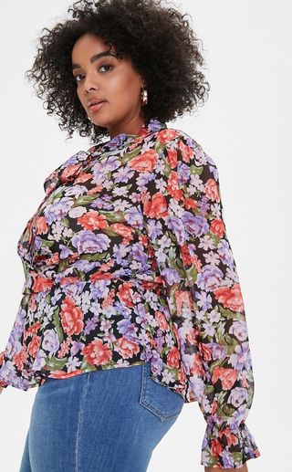 Forever 21 + Floral Chiffon Top