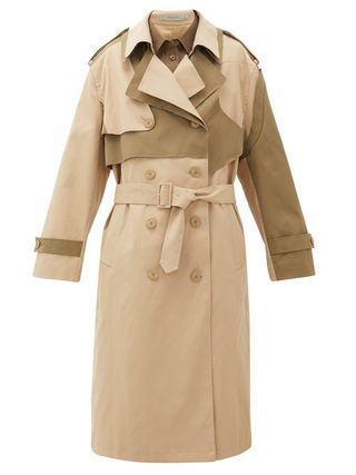 Preen Line + Adel Asymmetric Double-Breasted Twill Trench Coat