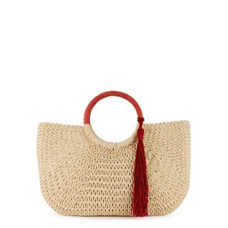 Melissa Odabash + Sorrento Large Sand Straw Basket Bag