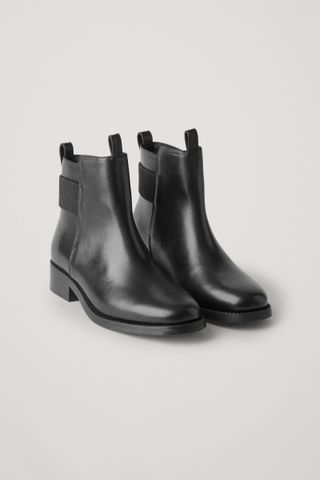 Cos + Leather Ribbed Detail Chelsea Boots