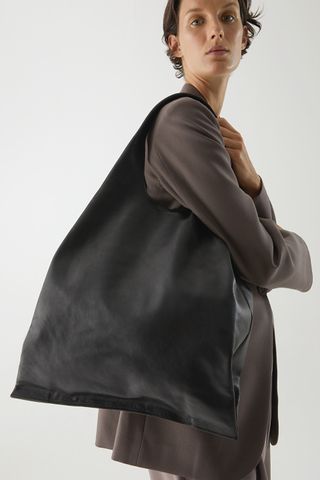 Cos + Folded Leather Shopper Bag