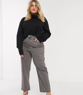 Asos Design + Florence Authentic Straight Leg Jeans in Dark Gray