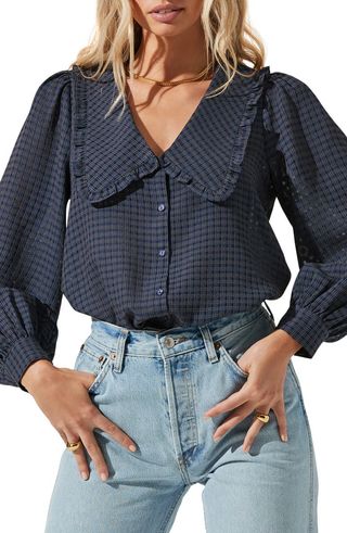 Astr the Label + Oversize Collar Blouse
