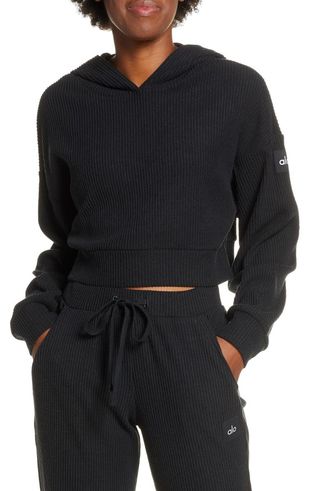 Alo + Muse Ribbed Crop Hoodie