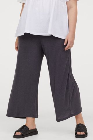 H&M + H&M+ Wide-Cut Jersey Pants