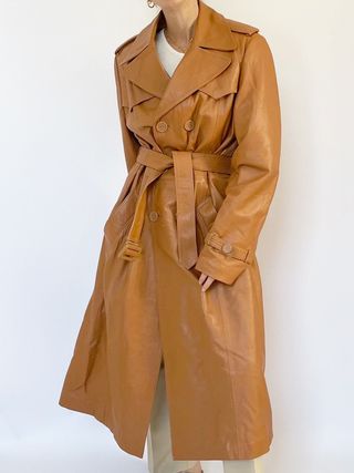 Vintage + Leather Trench Coat