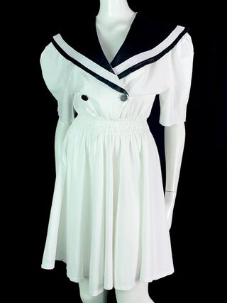 Vintage + 1980s Cotton Sailor Dress