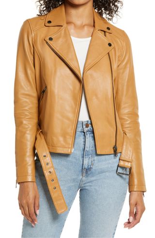 Rachel Parcell + Leather Moto Jacket