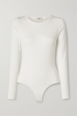 Agolde + Leila Ribbed Stretch-Micro Modal and Supima Cotton-Blend Bodysuit