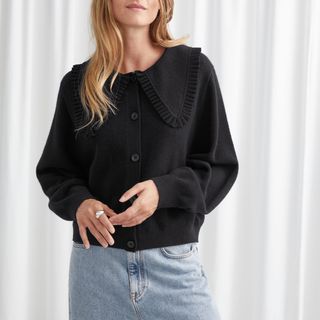 & Other Stories + Statement Collar Wool Knit Cardigan