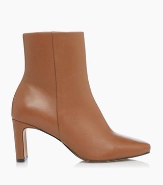 Dune London + Outshine Neutral Square Toe Ankle Boots