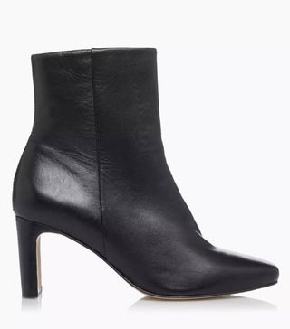 Dune London + Outshine Black Square Toe Ankle Boots