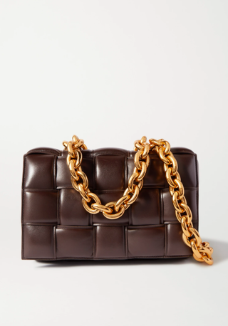 Bottega Veneta + Cassette Chain-Embellished Padded Leather Shoulder Bag