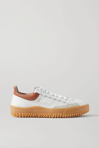 Chloé + Franckie Leather and Suede Sneakers