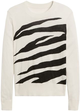 Banana Republic + Silk Cashmere Relaxed Zebra Sweater