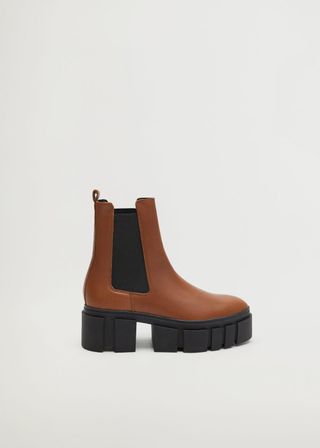 Mango + Leather Boots With Track Sole